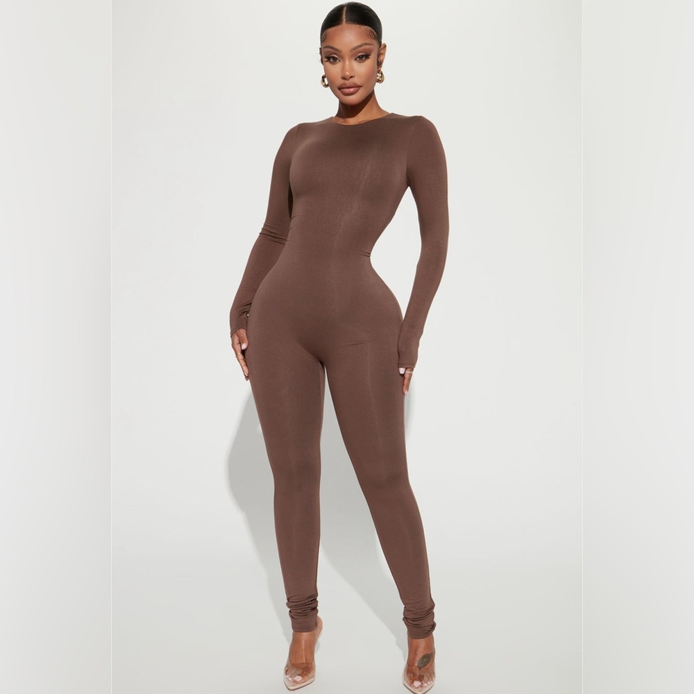Brown Long Sleeve Bodysuit